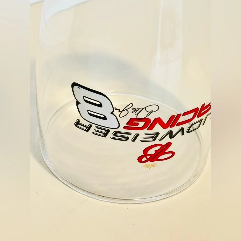 BUDWEISER Racing Beer Pint Glass w Dale Earnhardt Jr #8 Red & Black Logo